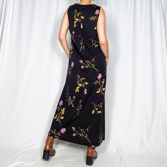 🛑 SOLD 🛑 90s moody floral maxi dress - Picture 2 of 4